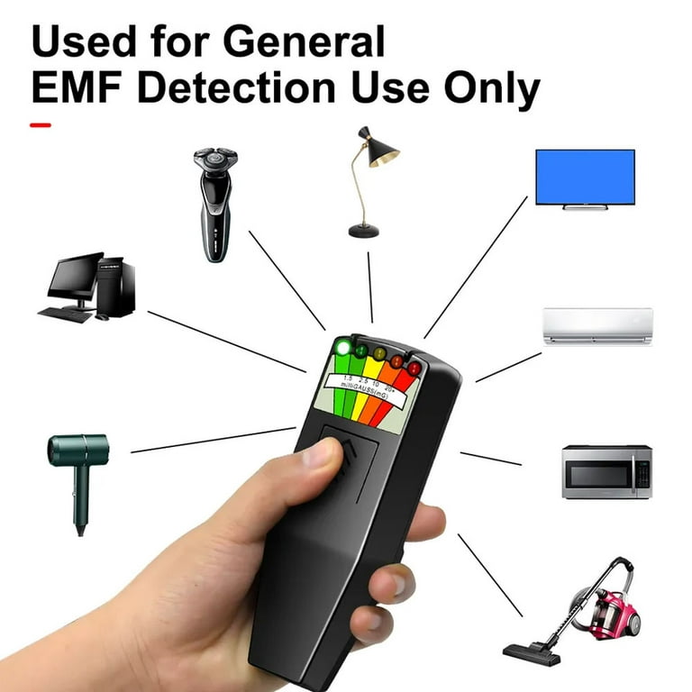 Portable Led Emf Electromagnetic Field Ghost Hunting Detector Paranormal  Equipment Tester 50hz-20000hz Black