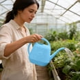 thumbnail image 5 of HomelyJoy 1 Gallon Light Blue Watering Can, Heavy Duty Plastic Plant Watering Pot with Extended Spout and Ribbed Non Slip Grip for Houseplants and Garden, 5 of 8