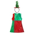 thumbnail image 4 of Xnihocha Robe de Fête de Noël pour Filles, Imprimé Rayé, Tutu, avec Bandeau Mignon, Cerceau à Cheveux, Olive 14, 4 of 7