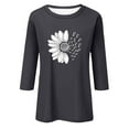 thumbnail image 3 of kytmyeq Women's Fashion Casual 3/4 Split Sleeve Small Printed Round Neck Top, 3 of 4
