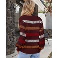 thumbnail image 5 of Cogild Sweaters for Women Striped Crewneck Long Sleeve Knit Pullover Sweater, 5 of 9