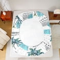 thumbnail image 5 of Feelyou Summer Coconut Tree Twin Sheet Sets, Cyan Stripes Lines Bedding, 3pcs, 5 of 7