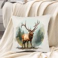 thumbnail image 4 of Pack of 2 Decorative Elk Throw Pillow Covers 18x18 Inch Velvet Cushion Case Super Soft Plush Deer Pillow Covers Home Decor for Spring Sofa Bedroom Car 18x18 Inch 45x45 Cm, 4 of 8