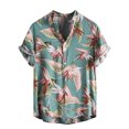 thumbnail image 2 of Floenr Mens T Shirts,Men Hawaiian Short Sleeve Beach Shirt Printed Summer Casual Button Down Shirts, 2 of 5