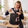 thumbnail image 4 of Women Anti-Theft PU Backpack Purse, Convertible Tassel Shoulder Backpack Bag, Lightweight Multi Pocket Travel Backpack for Ladies, 4 of 4
