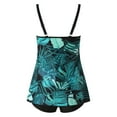 thumbnail image 5 of WREESH Womens Tankini Swimsuits for Two Piece Bathing Suits Floral Print Tank Tops with Boyshorts Swimming Suits Green, 5 of 6