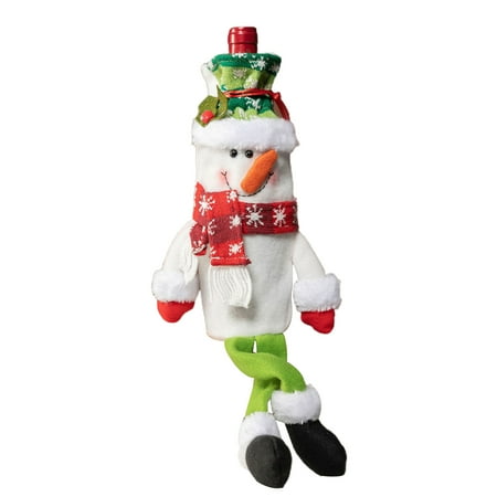 

Shuttle tree Christmas Wine Bottle Cover Snowman Santa Claus Reindeer Wine Decoration Gift Bag for Party