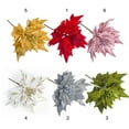 thumbnail image 5 of Bojue 6 pcs white simulation dusting leaf flower arrangement Wedding Christmas Flowers for decorate Christmas Trees, 5 of 7