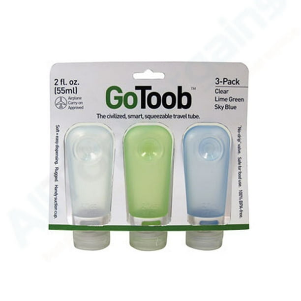3 Travel Silicone Containers Leak Proof Squeeze Tube Bottle 2oz TSA