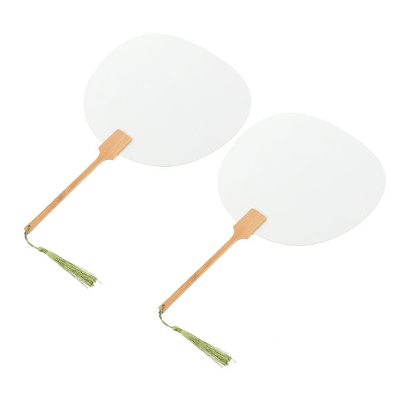 2 Pcs Paddle Fan Paper Fans Handheld Kids Handmade Child Bride