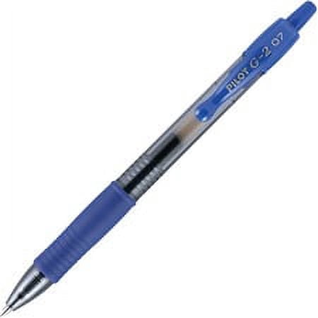 Pilot G2 Retractable Gel Ink Rollerball Pens - Fine Pen Point - 0.7 mm Pen Point Size - Refillable - Retractable - Blue Gel-based Ink - 12 / Dozen | Bundle of 5