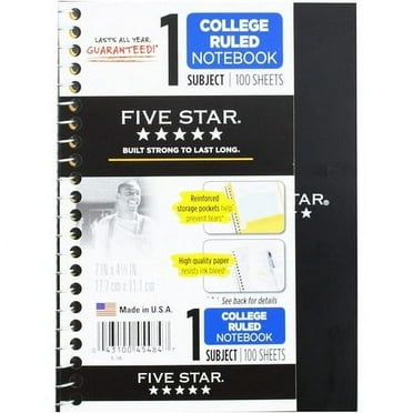12 Pack of Mead Five Star Personal Spiral Notebook, 7" x 4 3/8", 100 Sheets, College Rule, Assorted colors