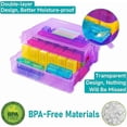 thumbnail image 5 of Monthly Pill Organizer 2 Times a Days,  Medicine Organizer Box with Portable Hard Shell and Pill Cutter, 31 Day Pill Box with Monthly and Weekly Sticker（purple）, 5 of 6