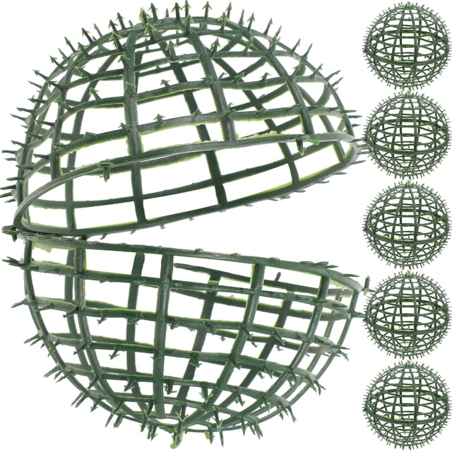 Miangastore 6pcs Artificial Plant Topiary Ball Support Plastic Plant Rack Faux Green Ball Frame Rack