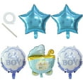 thumbnail image 5 of BalsaCircle 5 Blue Round Carriage Stars Baby Shower Mylar Foil Balloons Set Party Events Decorations Supplies, 5 of 8