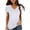 White, variant on Womens Short Sleeve Shirts Leisure Crewneck Petal Sleeve Tops Solid Short Sleeve Shirts T Shirts Ladies Tops Comfortable Loose Blouse Summer Gray M