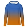 thumbnail image 3 of Timoontee Men's Summer Sun Protection Hoodies Casual Long Sleeve Pullover Tops Lightweight Breathable Outdoor Athletic Fishing Hoodies Gradient Color Tops Dark Blue XXXL, 3 of 4