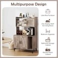 thumbnail image 6 of Gymax Large Cat Litter Box Enclosure w/ Display Storage Shelves Hidden Cat Furniture Oak, 6 of 9
