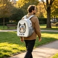 thumbnail image 5 of Cat Carrier Backpack, Pet Carrier Backpack Front Pack for Cat Puppy Dog Carrier Backpack Bag Space Capsule, Pet Carrier for Travel Hiking Camping White, 5 of 6
