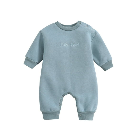 Baby Boys Coveralls Long Sleeve Letter Print Fall Winter Romper Casual Coverall Onesies
