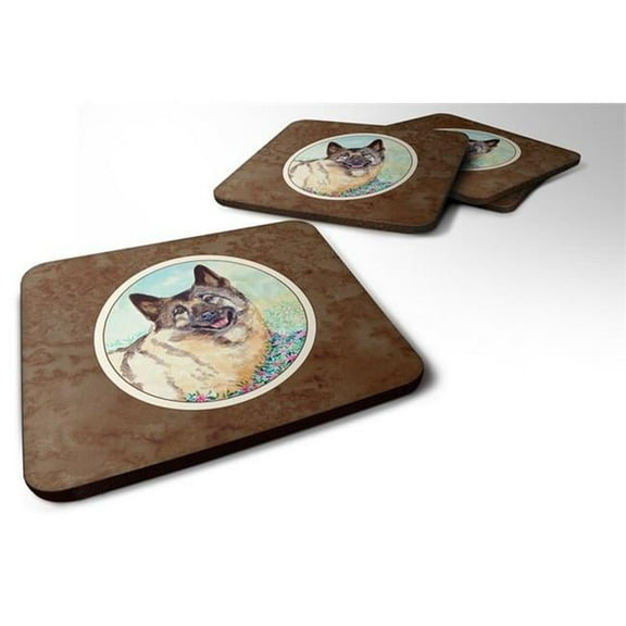 Norwegian Elkhound Foam Coaster, Set of 4