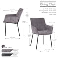 thumbnail image 6 of Porthos Home Remy Dining Chairs With Arms, Fabric And Iron Legs, 6 of 7