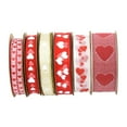 thumbnail image 4 of Abbraccia 6Pcs Valentines Day Ribbons Heart Ribbon DIY Crafts Wrapping Ribbons Sewing Ribbon for Party Supplies Gift Packaging Birthday, 4 of 10