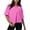 Hot Pink, variant on Cotton Tshirts for Women Drop Shoulder Round Neck Oversized Crop Tops Workout Tops Tees