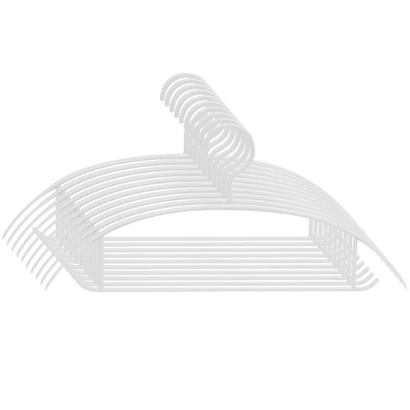 Space Saving Hangers 10 Pack Non Slip Plastic Clothes Hangers Heavy Duty for Dry or Wet Clothing 15 in