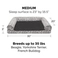 thumbnail image 2 of Furhaven Cama ortopédica para perros medianos y pequeños con refuerzos extraíbles y funda lavable, para perros de hasta 35 libras - Sofá decorativo tejido Kilim de felpa y suroeste - Gris Boulder, med, 2 of 5