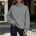 thumbnail image 2 of Ahdbta Women's Oversized Sweatshirts Mock Turtleneck Sweatshirt Casual Loose Drop Shoulder Long Sleeve Pullover Tops, 2 of 6