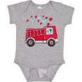 thumbnail image 3 of Inktastic Valentine Fire Truck with Cute Dalmatian and Hearts Boys or Girls Baby Bodysuit, 3 of 5