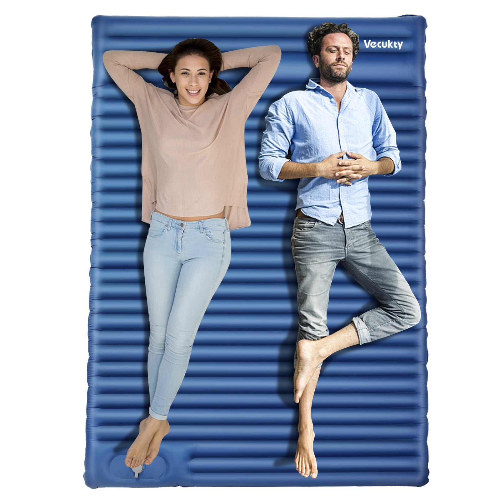 VECUKTY Inflatable Double Camping Pad , Extra Thick 4in Portable Double
