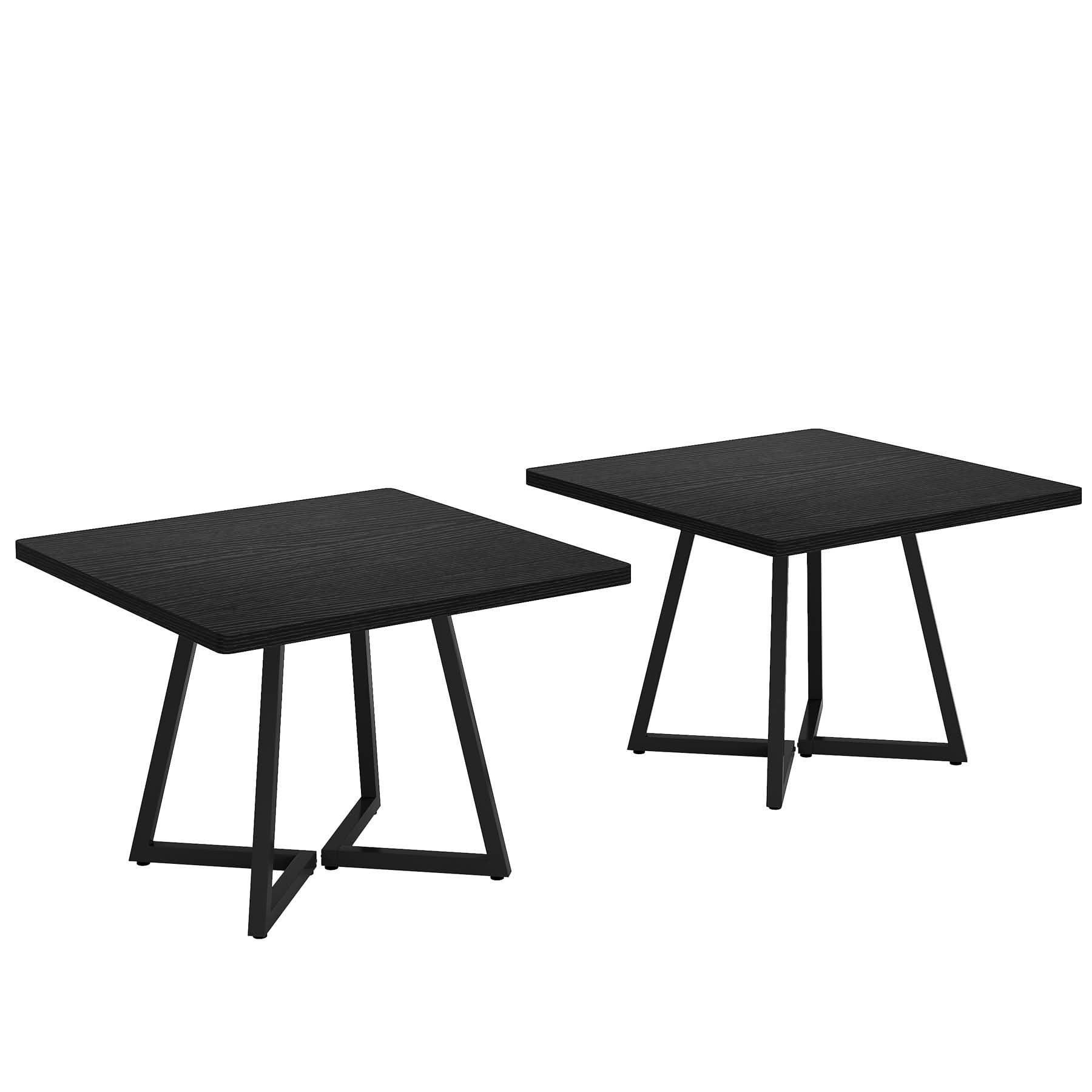 MAYEERTY 31.5" Vintage Square Dining Table, Industrial Metal Frame Small Dinner Table for Home Office