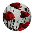 thumbnail image 4 of WYYP Red Flowers, Abstract Brush Strokes Round Tablecloth 100% Polyester Table Cover White, 4 of 8