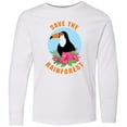 thumbnail image 3 of Inktastic Save the Rainforest Toucan Illustration Long Sleeve Youth T-Shirt, 3 of 5