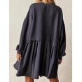 thumbnail image 2 of Womens Oversized Sweatshirt Dress Long Sleeve Crewneck Pullover Tops Relaxed Fit Sweatshirts Mini Dress, 2 of 6