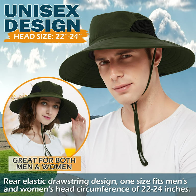 Camibrarace Sun Hat for Men/Women, Waterproof Wide Brim Bucket Hat Foldable Boonie Hat for Fishing Hiking Garden Safari Beach, adult Unisex, Size: One