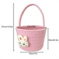 thumbnail image 3 of putnchl Easter Basket Bunny With ,Egg Hunting Easter Gift Bags For Kids Boys Girls, Cute Small Woven Gift Baskets Empty For Halloween Christmas Valentine's Day We, 3 of 5