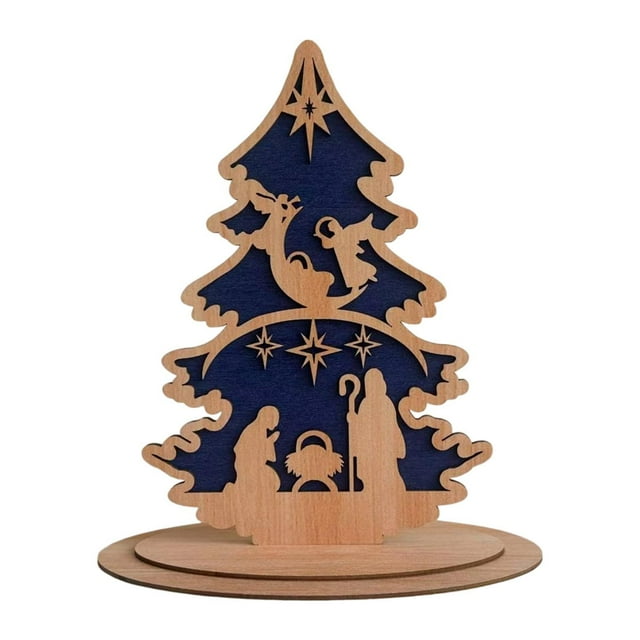 Decoración navideña Árbol de Navidad Regalo creativo de Navidad Letrero decorativo de la Natividad Estilo C