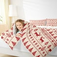 thumbnail image 3 of Manfei Wild Christmas Reindeer Full Size Comforter Sets,Xmas Tree Snowflake Bedding Comforter Set,Red Beige Bedding Sets For Girl Kids,Luxury Bedroom Decor Reversible,3-Piece, 3 of 7