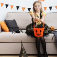 thumbnail image 4 of Cotton Rope Halloween Pumpkin Basket with Handle, Trick or Treat Bucket for Halloween Themed Party, Woven Candy Basket for Neighborhood Parades and Indoor Holiday Home Decor, 4 of 4