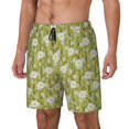 thumbnail image 2 of Uemuo Daisies Flowers Pattern Mens Swim Trunks Quick Dry Board Shorts with Mesh Lining, Stretch Beach Shorts Quick Dry No-Chafing Board Shorts-, 2 of 9