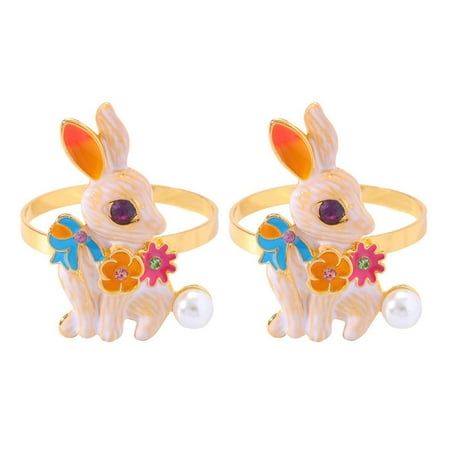 

2pcs Rabbit Design Napkin Rings Bunny Napkin Rings Party Napkin Rings Holders