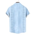 thumbnail image 6 of Nmnitkp Men's Short Sleeve Button Down Shirt, Ethnic Geometric Print Casual Collared Top, Lightweight Summer Relaxed Fit Vacation Shirt for Men Light Blue,L, 6 of 6