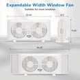 thumbnail image 2 of Torando 9 Inch Dual Window Fan with 2-Speed Adjustable, 22-33 Inch Expandable, Manual Air Intake & Exhaust Control, 60W Power, Ideal for Home, Office, Bedroom, Kitchen, White Window Fan, 2 of 7