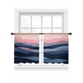thumbnail image 2 of Abstract Mountain Sheer Curtains 54 Inches Long 2 Panels Pink Sky Gradient Blue Texture Minimalist Light Filtering Semi Sheer Window Curtains Drapes for Bedroom Living Room 52"x54", 2 of 7