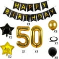 thumbnail image 5 of 50th Birthday Decorations Kit, Large Number 50 Balloons, Black and Gold Happy Birthday Banner with Latex and Star Balloons, 50 Birthday Balloons Set Party Supplies, 24 Pack, 5 of 7