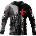 thumbnail image 4 of Sudadera con capucha de los Caballeros Templarios para hombre, con estampado 3D, de gran tamaño, estilo Harajuku, chaqueta holgada, jersey informal, ropa de calle con capucha, 4 of 5