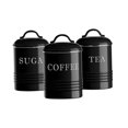 thumbnail image 4 of 3x juego de almacenamiento de cocina, botes de azúcar para té y café, lata de almacenamiento de Metal, tarros de almacenamiento de cocina para Negro, 4 of 9